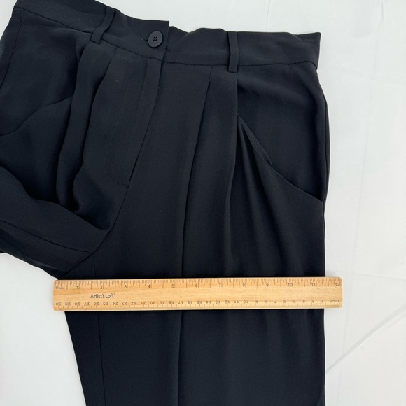 NWT EILEEN FISHER Black Silk Georgette Crepe Taper Ankle Pants Size XXS $258 - Picture 15 of 16